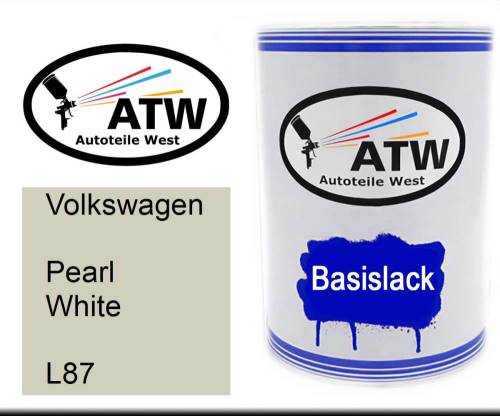 Volkswagen, Pearl White, L87: 500ml Lackdose, von ATW Autoteile West.